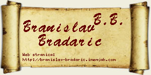 Branislav Bradarić vizit kartica